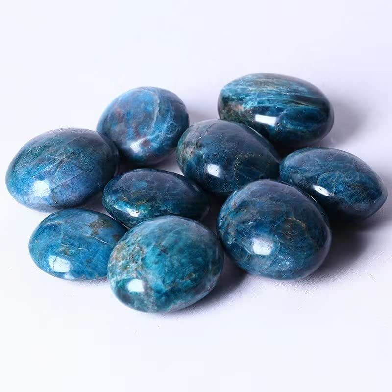 Wholesale Natural Blue Apatite Palm Stone Crystal Quartz Healing Crystal Reiki Gemstone 110G-140G 10PC