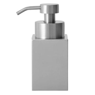 Square Soap Dispenser Brushed Nickel Stainless Steel Refillable Soap Dispensers 200ml/7oz Industrial Soap Pump for Bathroom