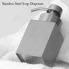 Square Soap Dispenser Brushed Nickel Stainless Steel Refillable Soap Dispensers 200ml/7oz Industrial Soap Pump for Bathroom view 4