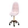Baxton Studio Kabira Pink Velvet Fabric and Gold Metal Swivel Office Chair view 1