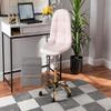 Baxton Studio Kabira Pink Velvet Fabric and Gold Metal Swivel Office Chair view 2