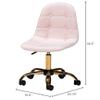 Baxton Studio Kabira Pink Velvet Fabric and Gold Metal Swivel Office Chair view 3