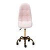 Baxton Studio Kabira Pink Velvet Fabric and Gold Metal Swivel Office Chair view 4