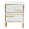 Baxton Studio Giolla White Finished Wood and Gold Metal 2-Drawer End Table view 4