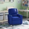 HBCY Creations Kid's Recliner - Blue Vinyl Upholstery - Integrated Cupholder - Padded Headrest - Safety Recline Feature view 1