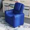 HBCY Creations Kid's Recliner - Blue Vinyl Upholstery - Integrated Cupholder - Padded Headrest - Safety Recline Feature view 3