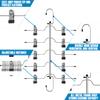 4 Pack Metal Pants Skirt Hangers Organizer,5 Tier Space Saving Hangers with Adjustable Non Slip Clips, Heavy Duty 360 Degree Swivel Hook, Gain 80% More Space for Slacks, Trousers, Shorts, Jeans view 2