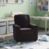 HBCY Creations Kid's Recliner - Brown Faux Leather Upholstery - Integrated Cupholder - Padded Headrest - Safety Recline Feature view 1