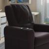 HBCY Creations Kid's Recliner - Brown Faux Leather Upholstery - Integrated Cupholder - Padded Headrest - Safety Recline Feature view 4