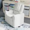 HBCY Creations Kid's Recliner - White Vinyl Upholstery - Integrated Cupholder - Padded Headrest - Safety Recline Feature view 3