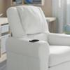 HBCY Creations Kid's Recliner - White Vinyl Upholstery - Integrated Cupholder - Padded Headrest - Safety Recline Feature view 4