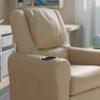 HBCY Creations Kid's Recliner - Beige Vinyl Upholstery - Integrated Cupholder - Padded Headrest - Safety Recline Feature view 4