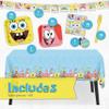 Unique Spongebob Birthday Decorations | Spongebob Party Decorations | Spongebob Party Supplies | Serves 16 Guests | With Banner, Spongebob Tablecloth, Dinner & Cake Plates, Napkins, Forks, Button view 2