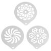 3pcs Coffee Latte Pieces Coffee Templates Hot Chocolate Stencil Cappuccino Art Templates Cookie Template Steel Printing Coffee Stencil Cake Stainless Steel Embossed Coffee Cup view 1