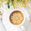 3pcs Coffee Latte Pieces Coffee Templates Hot Chocolate Stencil Cappuccino Art Templates Cookie Template Steel Printing Coffee Stencil Cake Stainless Steel Embossed Coffee Cup view 3