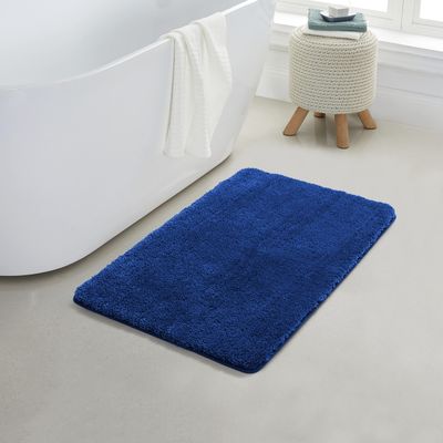 YHF Bathroom Rugs 24" X 35", Extra Thick & Soft Microfiber Shaggy, Machine Washable Bath Mats, Absorbent Bath Rugs, Non-Slip Rubber Backing Bath Mat for Bathroom Floor, Tub and Shower, Royal Blue