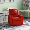 HBCY Creations Kid's Recliner - Red Vinyl Upholstery - Integrated Cupholder - Padded Headrest - Safety Recline Feature view 1