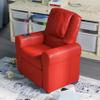 HBCY Creations Kid's Recliner - Red Vinyl Upholstery - Integrated Cupholder - Padded Headrest - Safety Recline Feature view 3