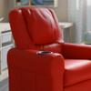 HBCY Creations Kid's Recliner - Red Vinyl Upholstery - Integrated Cupholder - Padded Headrest - Safety Recline Feature view 4