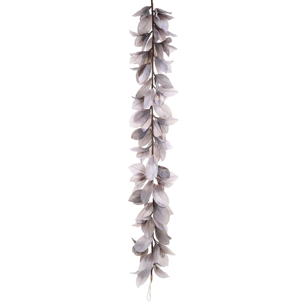 SilksAreForever 6'10" Magnolia Leaf Artificial Garland -Gray (Pack of 2)