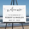 Semi-Custom Wedding Welcome Sign, Create your own Welcome Wedding Sign! Acrylic Wedding Sign - 18"Hx24"W Landscape White Acrylic view 1
