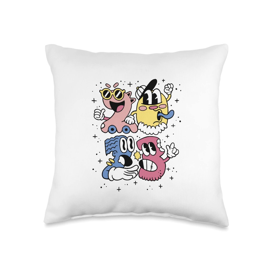 2023 Cartoon Happy New Year Celebrate Celebration Party Throw Pillow