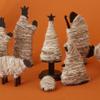 Natural Wool Wrapped Nativity Tabletop Scene with Holiday Trees, Collectible Figurines, Seasonal Decor, Christmas, Religious, Catholic Home, Christian, Jesus Manger Scene, Christmas Tree, Holy Family view 2