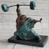 Signed Original Miguel Lopez Power Weightlifters Sport Memorabilia Bronze Figure Decorative Artwork Figurine by Think Bronze view 2