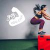 Vinyl Wall Art Decal - Yes You Can - 16.5" x 16" - Trendy Motivational Positive Design Healthy Quote Sticker for Office Workout Room Yoga Dance Crossfit Center Gym Fitness Lifestyle Decor (White) view 1