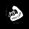 Vinyl Wall Art Decal - Yes You Can - 16.5" x 16" - Trendy Motivational Positive Design Healthy Quote Sticker for Office Workout Room Yoga Dance Crossfit Center Gym Fitness Lifestyle Decor (White) view 3