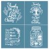 Katutude Family Theme Silk Screen Stencils, Reusable Self-Adhesive Silk Screen Transfers Chalk Paint Mesh Transfers for Painting on Wood, Fabric, Pillow Case, Home Wall view 1