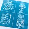Katutude Family Theme Silk Screen Stencils, Reusable Self-Adhesive Silk Screen Transfers Chalk Paint Mesh Transfers for Painting on Wood, Fabric, Pillow Case, Home Wall view 2