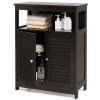 GLACER Bathroom Floor Cabinet, Wooden Storage Cabinet with Double Shutter Doors & 3-Position Adjustable Shelf, Side Storage Organizer, 23.5 x 12 x 31.5 inches (Espresso) view 1