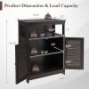 GLACER Bathroom Floor Cabinet, Wooden Storage Cabinet with Double Shutter Doors & 3-Position Adjustable Shelf, Side Storage Organizer, 23.5 x 12 x 31.5 inches (Espresso) view 3