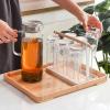 LIU- Cup Drying Rack Holder with Bamboo Tray,Beer Glasses Rack Hold to 6 Cup,Non-Slip Metal Drinking Glasses Organizer Rack with Wood Handle (Color : White) view 2