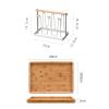 LIU- Cup Drying Rack Holder with Bamboo Tray,Beer Glasses Rack Hold to 6 Cup,Non-Slip Metal Drinking Glasses Organizer Rack with Wood Handle (Color : White) view 4