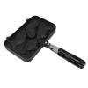 TOPINCN Taiyaki Frypan, Aluminium Alloy 4 Grids Non Stick Double Sided Taiyaki Pan Fish Shape Pot Pan, Home Kichen Waffle Pan With Handle view 2