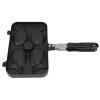 TOPINCN Taiyaki Frypan, Aluminium Alloy 4 Grids Non Stick Double Sided Taiyaki Pan Fish Shape Pot Pan, Home Kichen Waffle Pan With Handle view 3