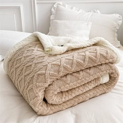 keusyoi Home Thick Bed Blanket Double Sided Lamb Cashmere Fleece Plaid Blankets Winter Warm Throw Sofa Cover Bedspread