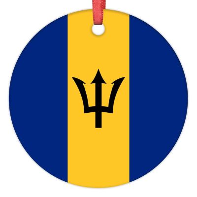 Christmas Ornaments Barbados Flag Christmas Tree Ornaments Country City Souvenir Ceramic Barbados Ornaments Personalized Christmas Ornaments 2022 Keepsake Holiday Christmas Decor, 3 Inch