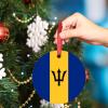 Christmas Ornaments Barbados Flag Christmas Tree Ornaments Country City Souvenir Ceramic Barbados Ornaments Personalized Christmas Ornaments 2022 Keepsake Holiday Christmas Decor, 3 Inch view 4