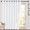 PrinceDeco 100% Blackout Curtains for Living Room Sliding Door Curtains Blackout Curtain 96 Inches Long Patio Treatment for Sliding Door Thermal Insulated Curtain,W100 X L96 Inch,Pure White view 1