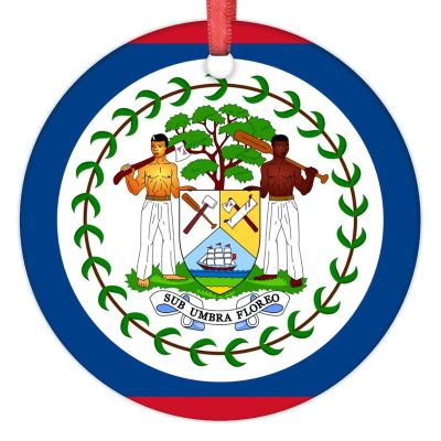 Christmas Ornaments Belize Flag Ornaments for Christmas Trees Country City Souvenir Ceramic Belize Ornaments Personalized Christmas Ornaments 2022 Keepsake Holiday Christmas Decor, 3 Inch