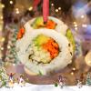 Japanese Sushi Christmas Decorations for Tree Personalized Christmas Ornament Snack Food Ceramic Farmhouse Hanging Ornaments Holiday Christmas Keepsake New Year Gifts, 3 Inch view 2