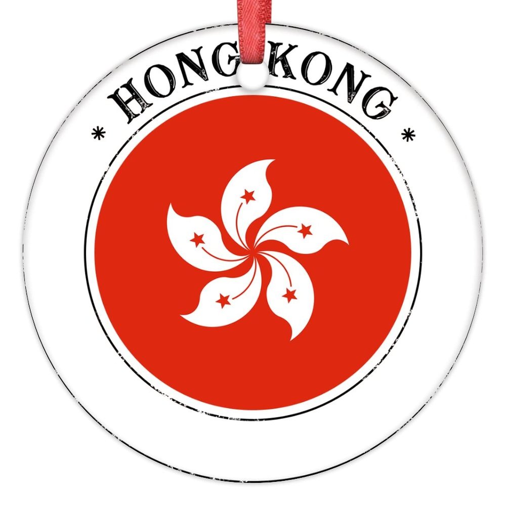 Christmas Ornaments Hong Kong Flag Christmas Tree Ornaments Country City Souvenir Ceramic Hong Kong Ornaments Personalized Christmas Ornaments 2022 Keepsake Holiday Christmas Decor, 3 Inch