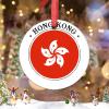 Christmas Ornaments Hong Kong Flag Christmas Tree Ornaments Country City Souvenir Ceramic Hong Kong Ornaments Personalized Christmas Ornaments 2022 Keepsake Holiday Christmas Decor, 3 Inch view 2