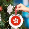 Christmas Ornaments Hong Kong Flag Christmas Tree Ornaments Country City Souvenir Ceramic Hong Kong Ornaments Personalized Christmas Ornaments 2022 Keepsake Holiday Christmas Decor, 3 Inch view 4