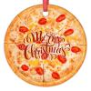 Bacon Pizza Christmas Ornaments 2022 Pizza Christmas Tree Ornaments Personalized Realistic Food Porcelain Christmas Ornaments Holiday Christmas Keepsake New Year Gifts, 3 Inch view 1