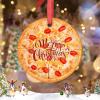 Bacon Pizza Christmas Ornaments 2022 Pizza Christmas Tree Ornaments Personalized Realistic Food Porcelain Christmas Ornaments Holiday Christmas Keepsake New Year Gifts, 3 Inch view 2