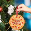 Bacon Pizza Christmas Ornaments 2022 Pizza Christmas Tree Ornaments Personalized Realistic Food Porcelain Christmas Ornaments Holiday Christmas Keepsake New Year Gifts, 3 Inch view 4